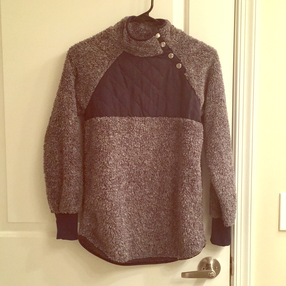 Warm Fuzzy quilted Stitching Fall Sweatshirt
